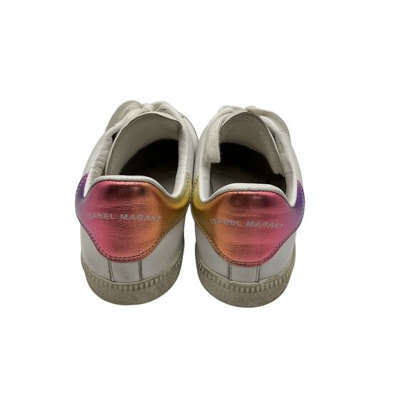 Isabel Marant 'Bryce' White Leather Sneakers Size 10 - Picture 4 of 6